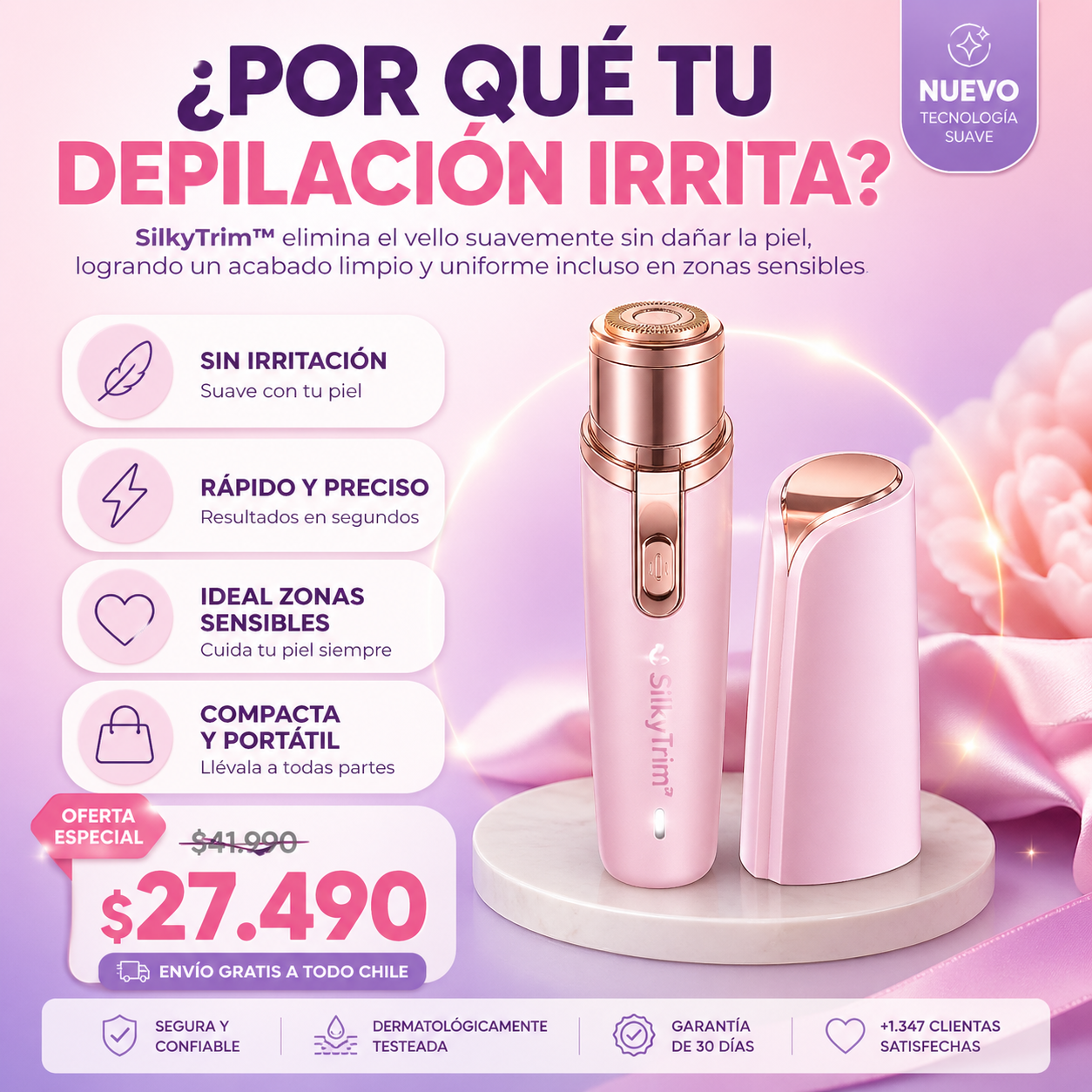 SilkyTrim™ Rasuradora femenina 2 en 1