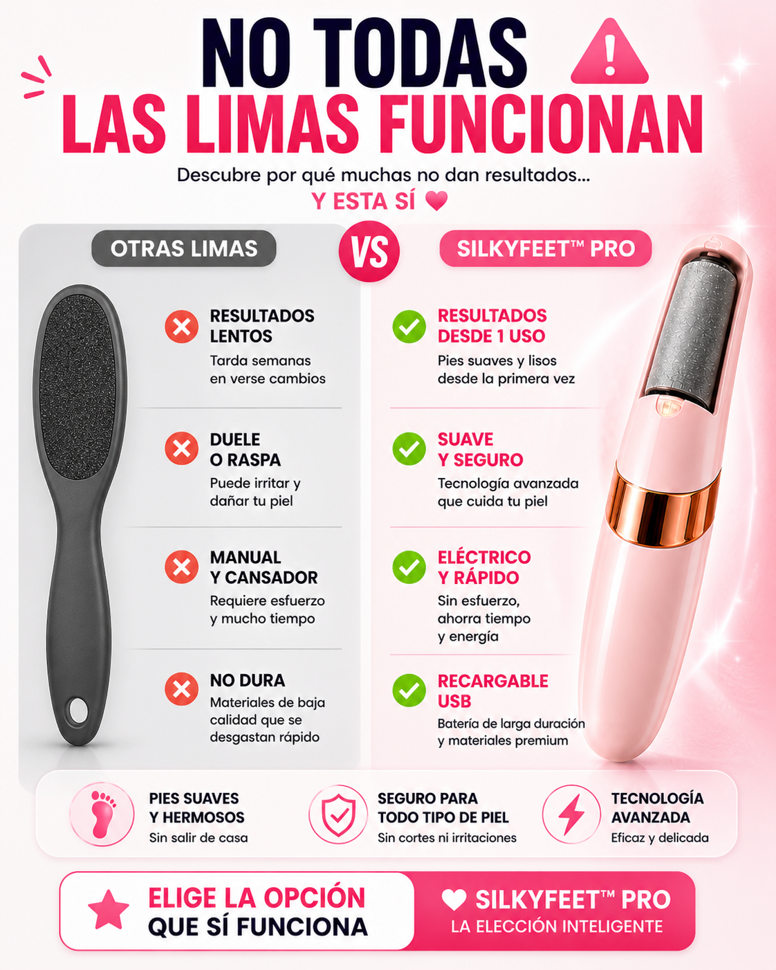 SilkFeet™ Lima Electrónica para Pies