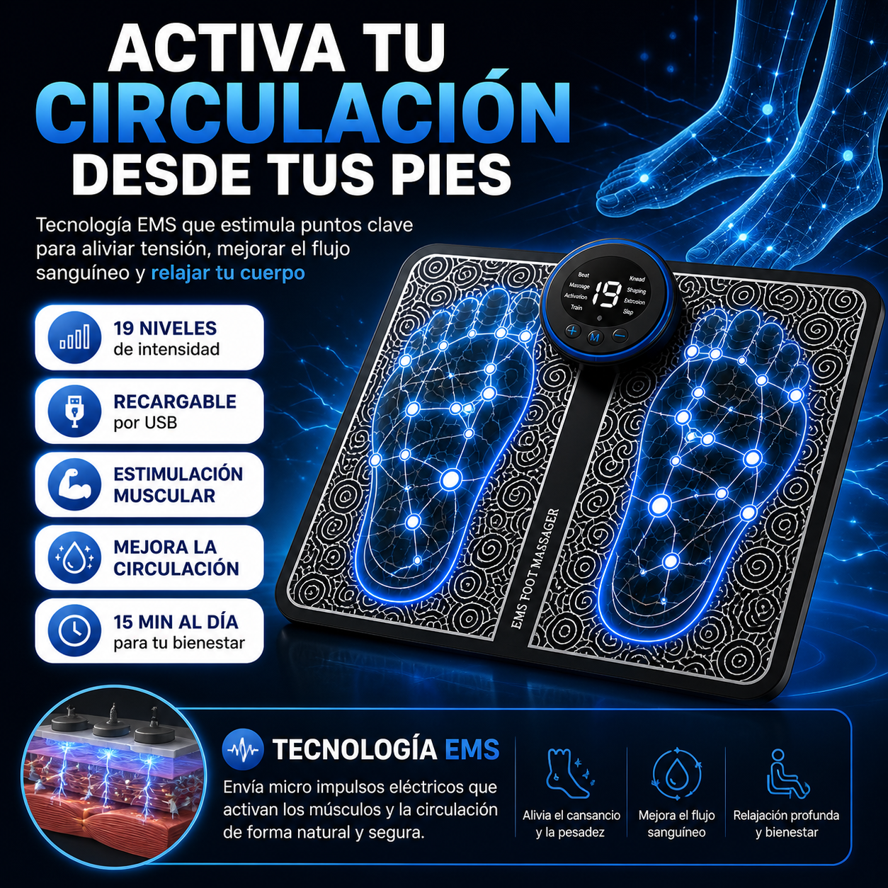 NeuroPad™ Alfombra Masajeadora Eléctrica